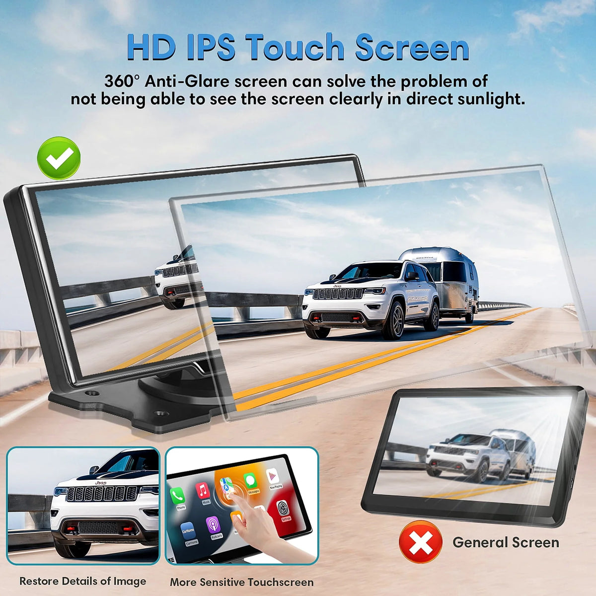 9.3 Portable Car Stereo with 2.5K Dash Cam and Backup Camera Q598039