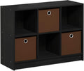 3x2 Bookcase Storage with Bins, Light Cherry/Ivory L6070