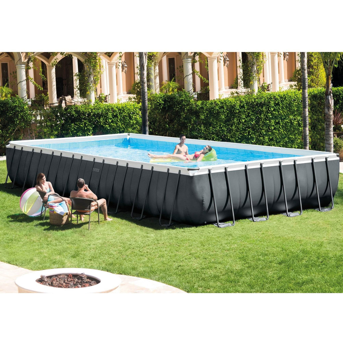 24' x 12' x 52 Rectangular Frame Swimming Pool with Pump T302