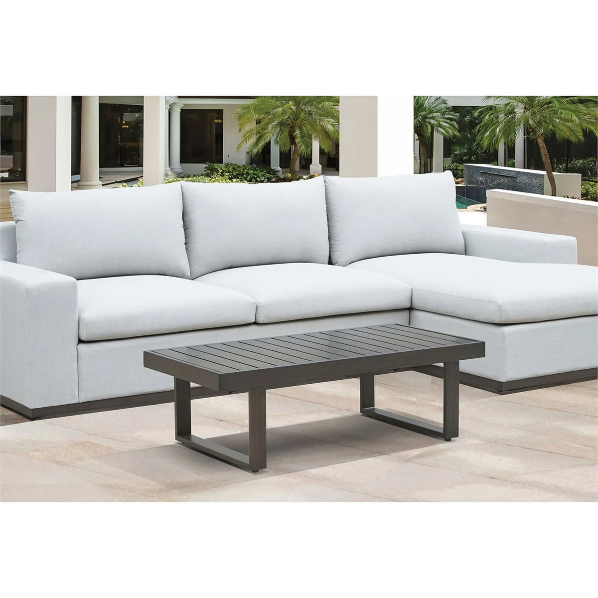 Brown Aluminum Patio Cocktail Table S8430