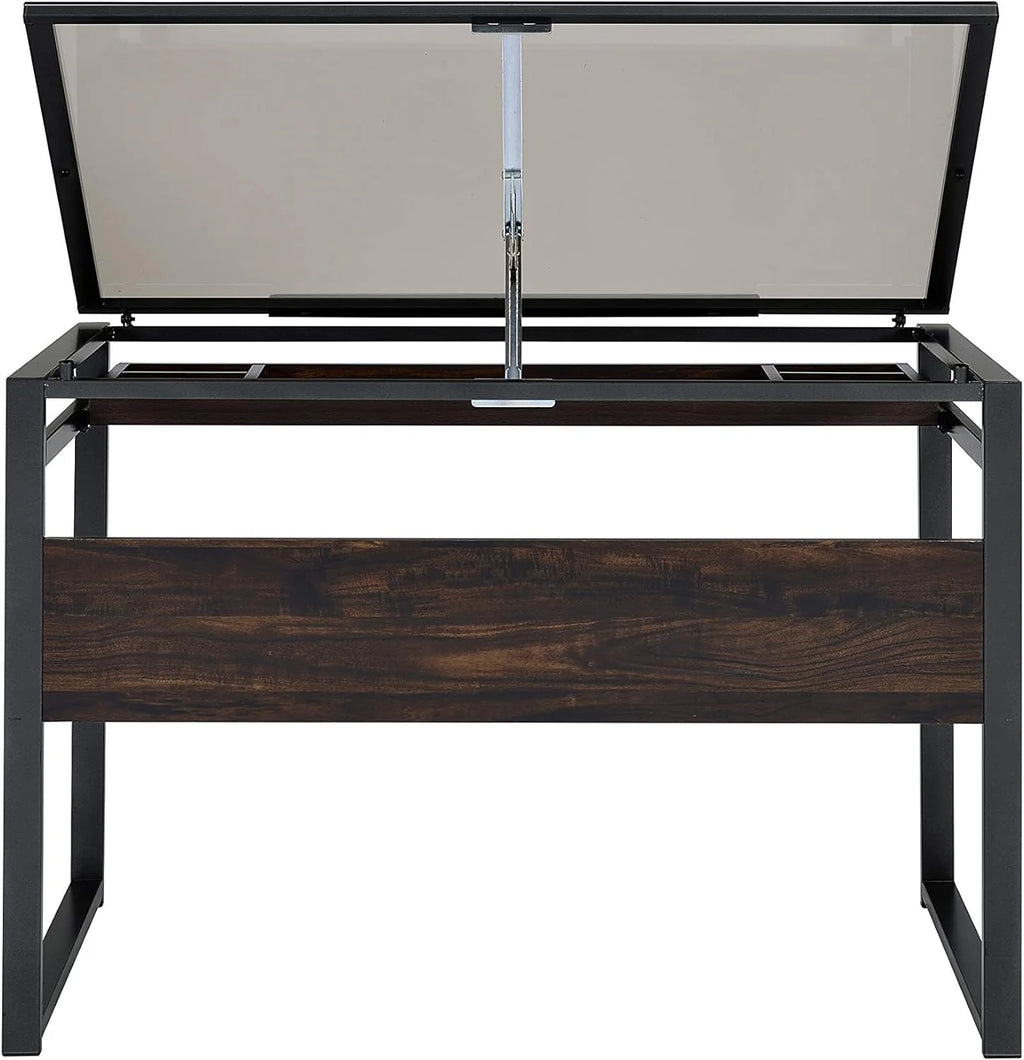 Dark Gunmetal and Chestnut Drafting Desk Q829501
