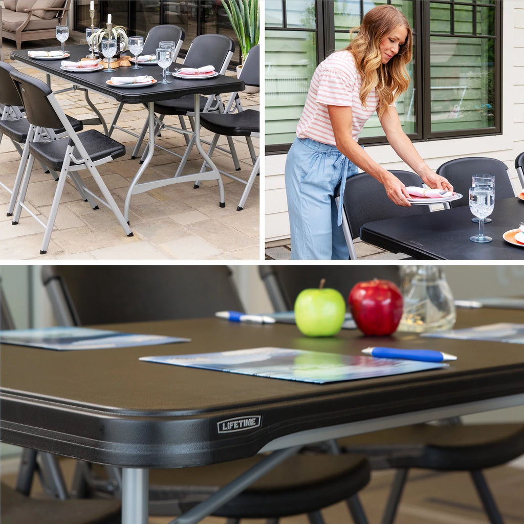 Black 6 Foot Folding Tables 4 Pack C316749