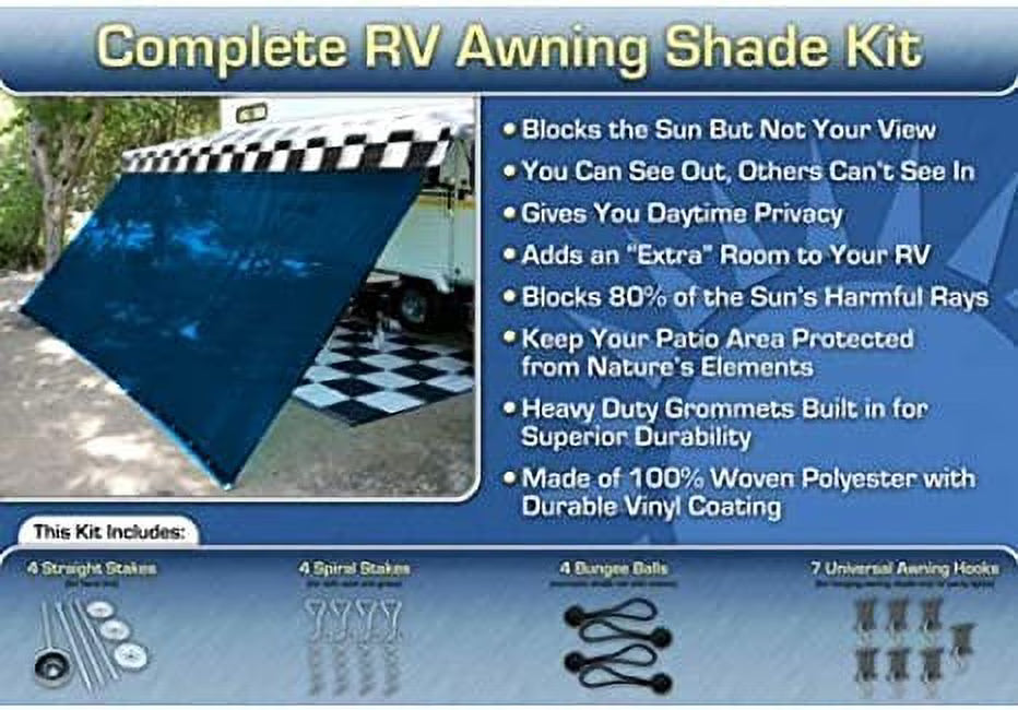 Blue 8x20 RV Awning Screen Room Kit X65930