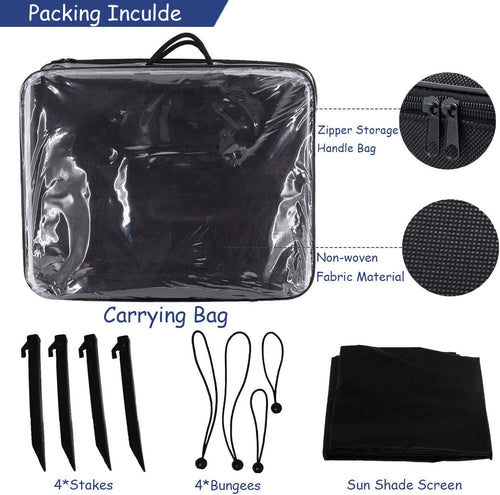 15'X8' Black Mesh RV Awning Shade Screen with Zipper C88484