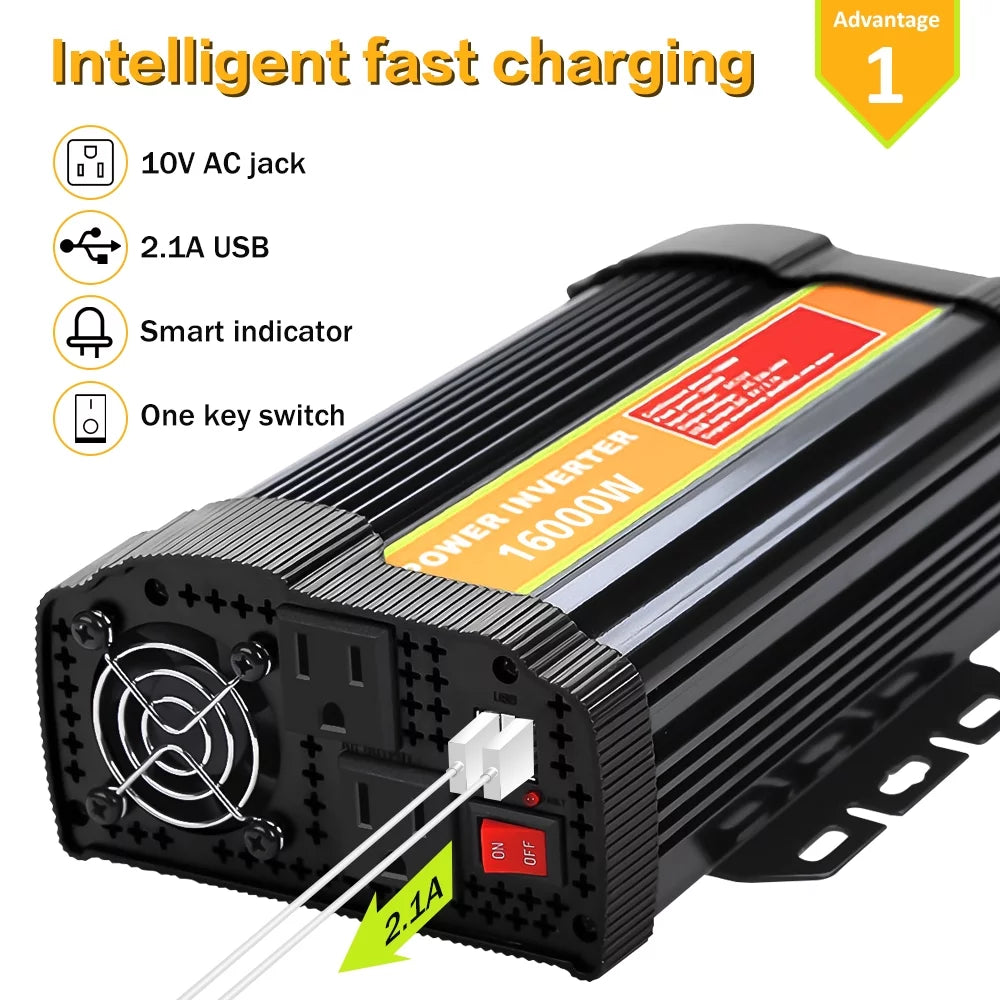 16000W Peak Power Inverter with Dual USB Port C6227