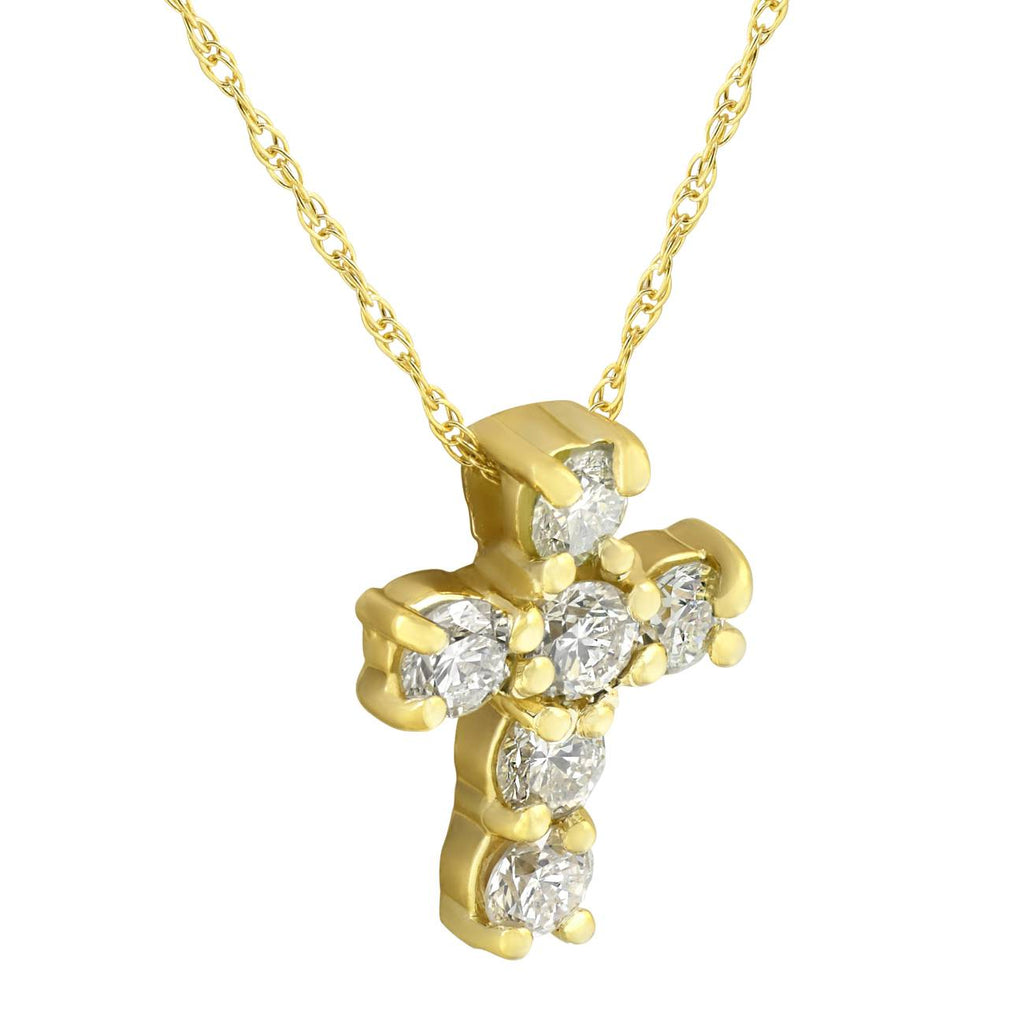 1/2CT Diamond Petite Cross & Chain P670