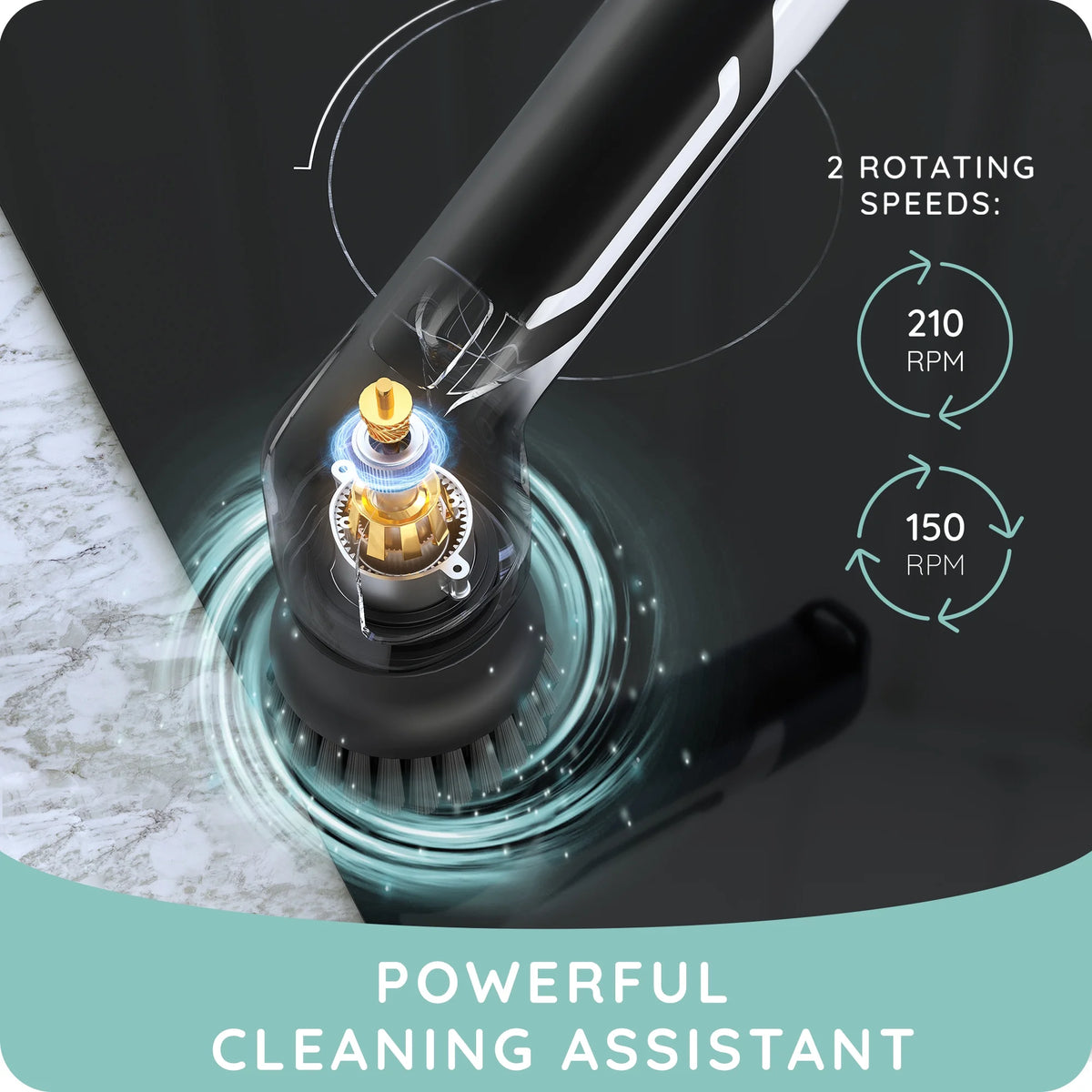 Cordless Handheld Electric Spin Scrubber with 3 Brush Heads S1597