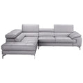 Grey Leather Sectional Sofa with Right Hand Facing Chaise P924078