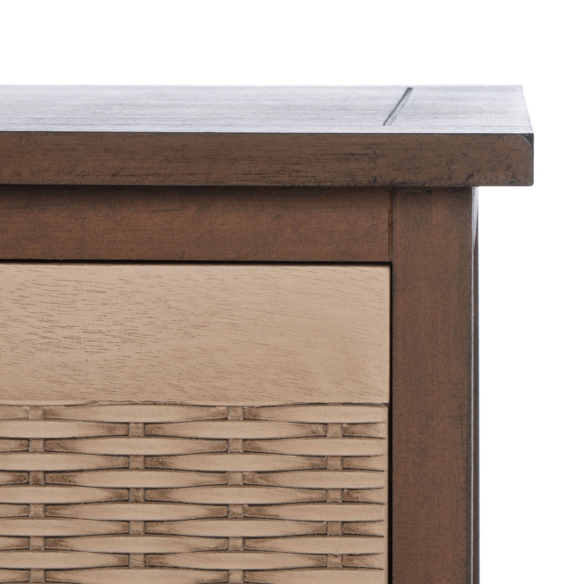 4 Drawer Distressed White Media Stand T5798