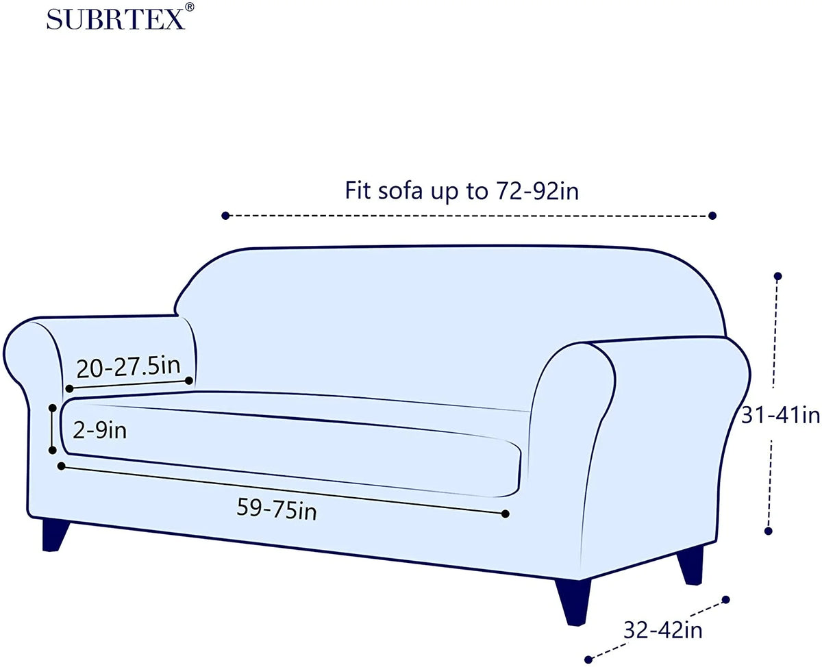 White Striped Polyester 2-Piece Slipcovers O424