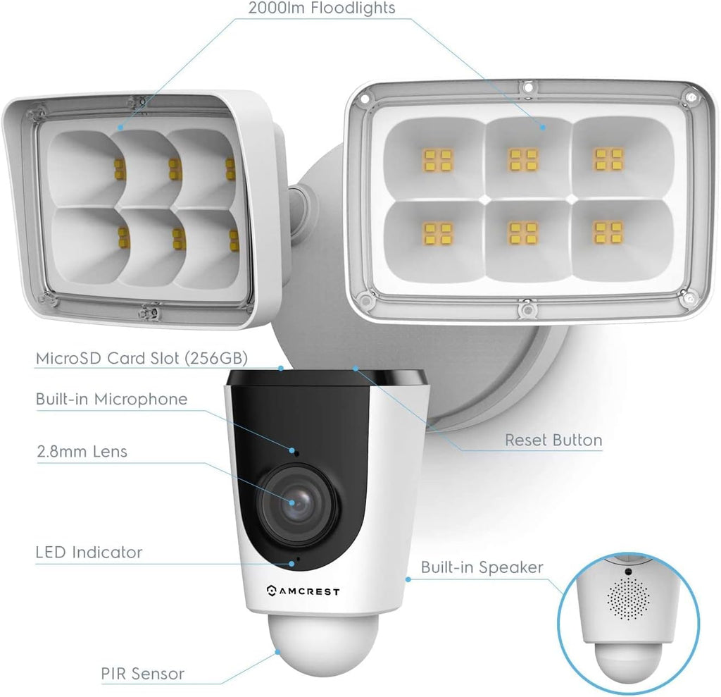 1080P Outdoor Security Camera with Flood Light E3878