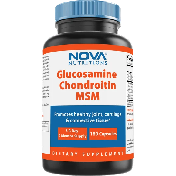 Triple Strength Glucosamine Chondroitin MSM 2600mg Capsules 180 Count J578