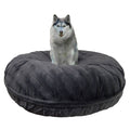 Small 30 inch Gray Faux Fur Bagel Pet Bed P9775
