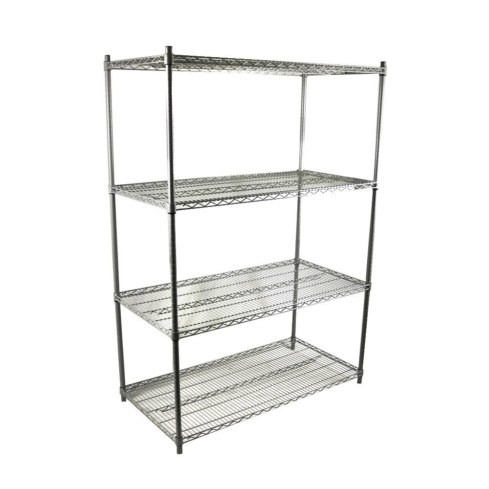 Silver 4 Shelves Wire Shelving Unit K2729