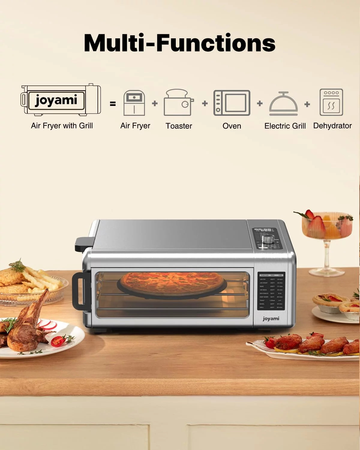 18QT Convection Air Fry Oven and Indoor Grill Combo with 6 Nonstick Accessories B42052