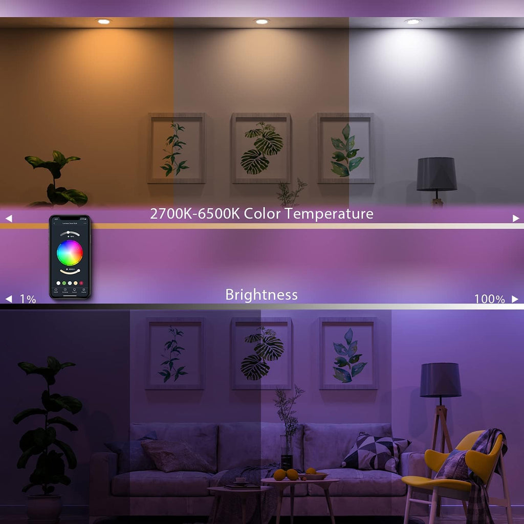 Smart Candelabra Bulb LED RGBCW E12 WiFi 6 Pack L588570