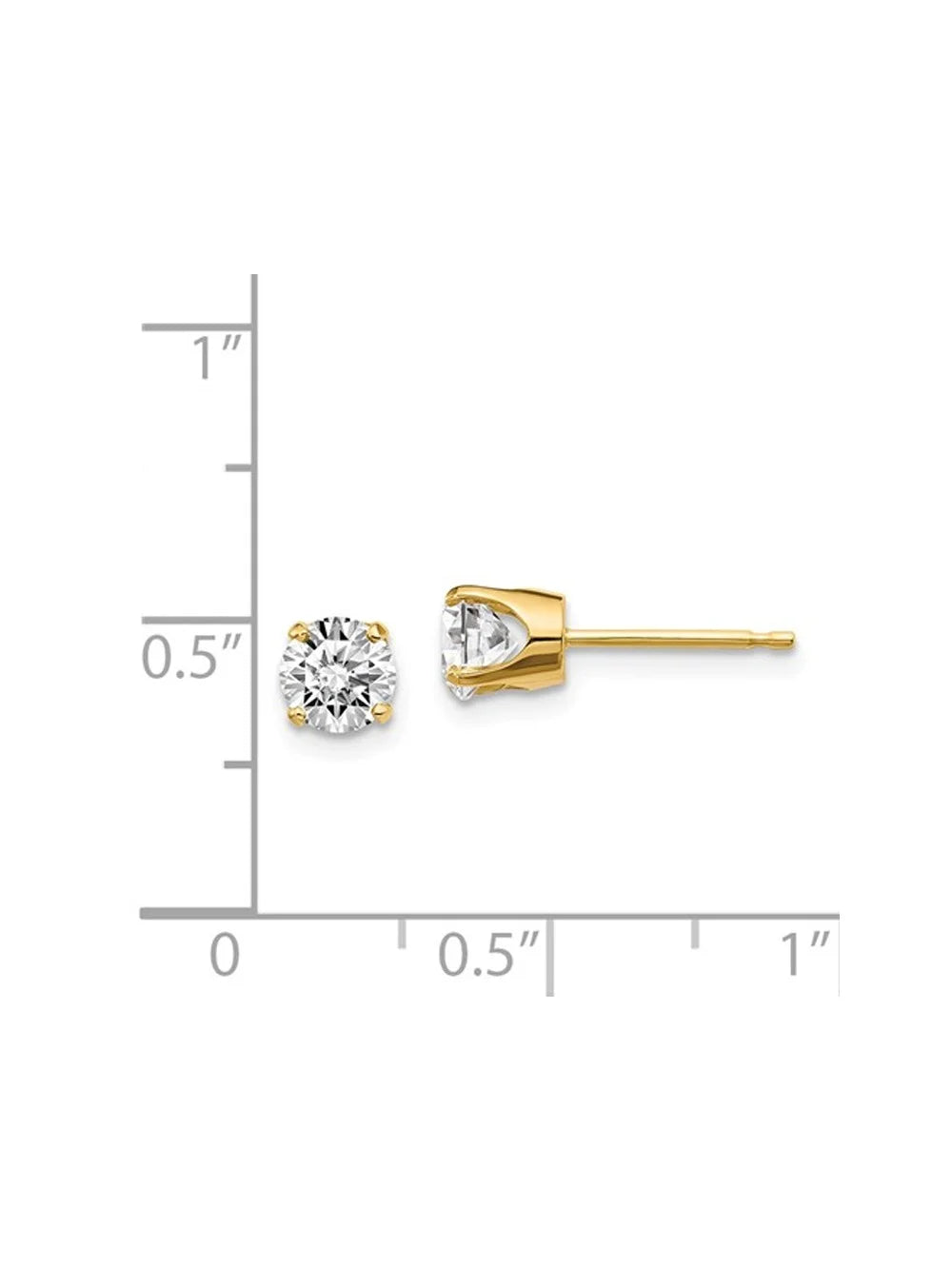 14K Yellow Gold Diamond Solitaire Stud Earrings R96075