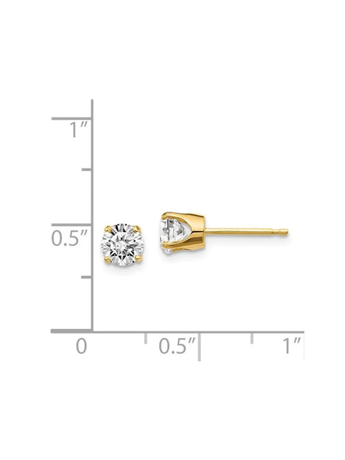 14K Yellow Gold Diamond Solitaire Stud Earrings R96075