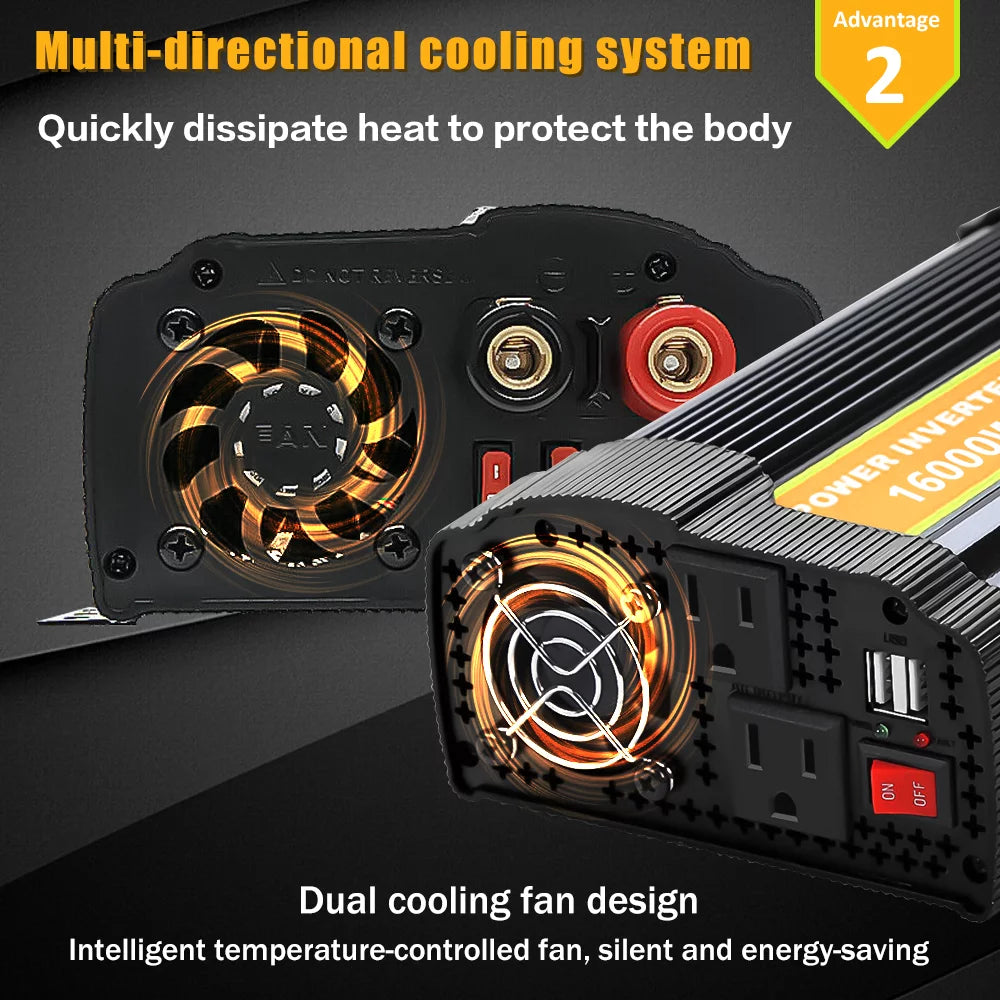 16000W Peak Power Inverter with Dual USB Port C6227