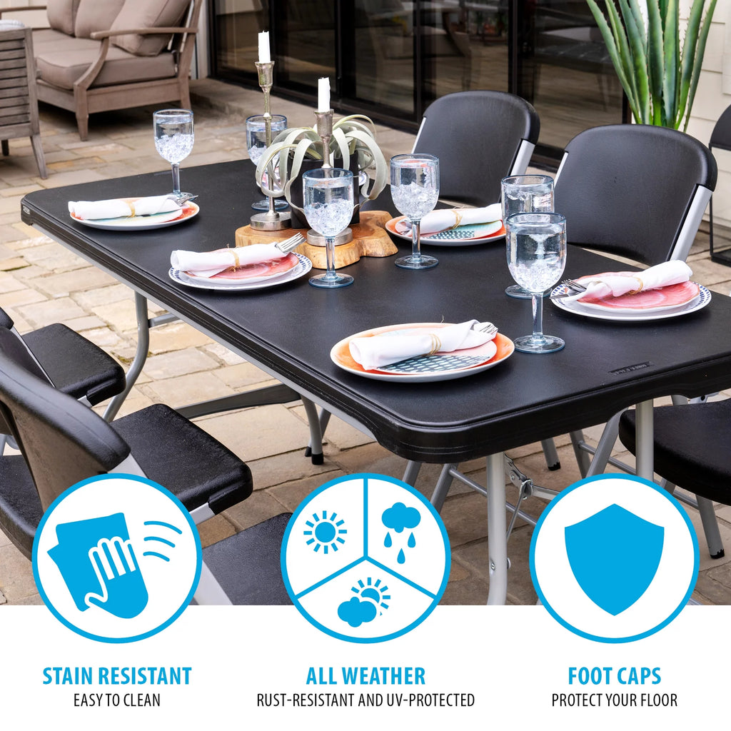 Black 6 Foot Folding Tables 4 Pack C316749