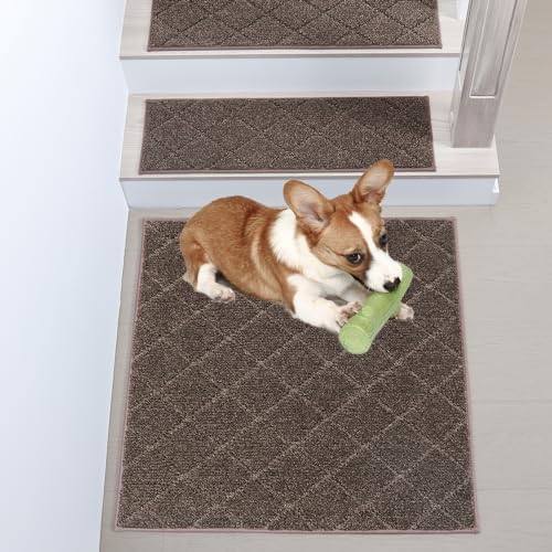 Non-Slip Carpet Stair Treads 15pc Beige Polyester A9979