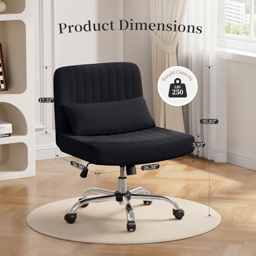 Pink Velvet Upholstered Swivel Office Chair with Arms O892292