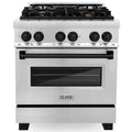 30 4.0 cu. ft. Dual Fuel Range Stainless Steel Black Matte Accents Y700741