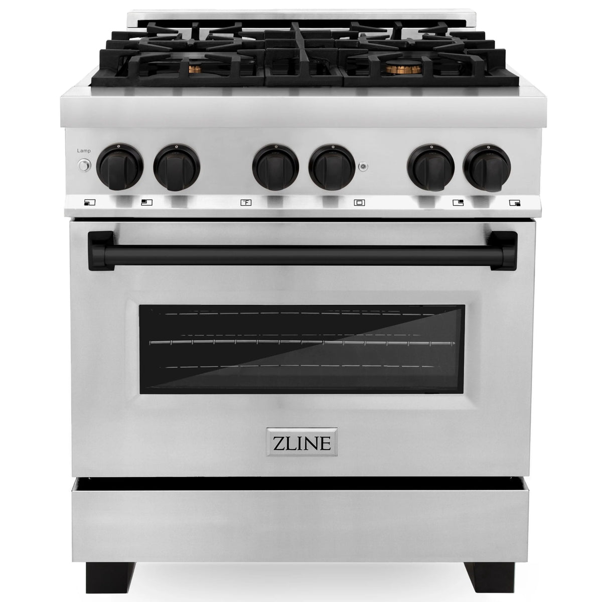 30 4.0 cu. ft. Dual Fuel Range Stainless Steel Black Matte Accents Y700741