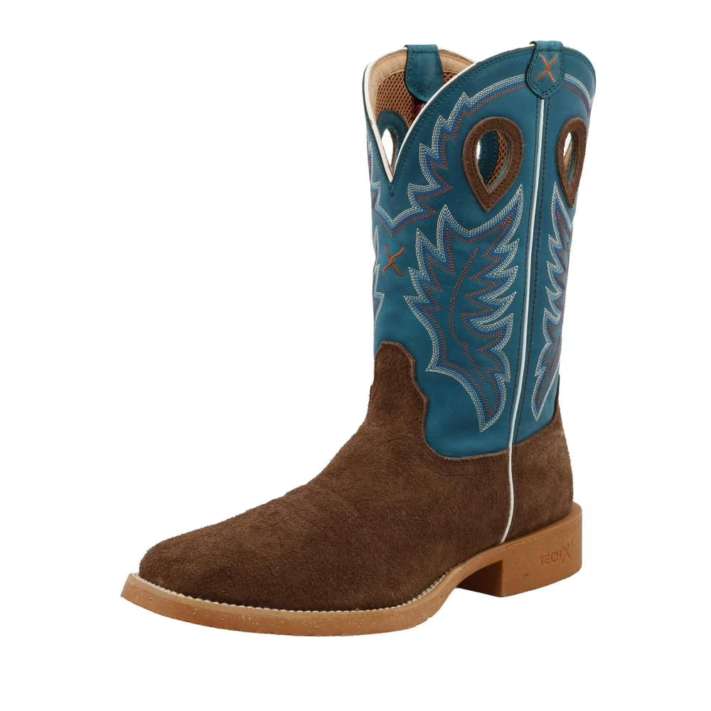 Chocolate Roughout 12in Square Toe Brown Work Boots M8052