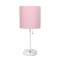 White Stick Lamp with Fabric Shade D54004