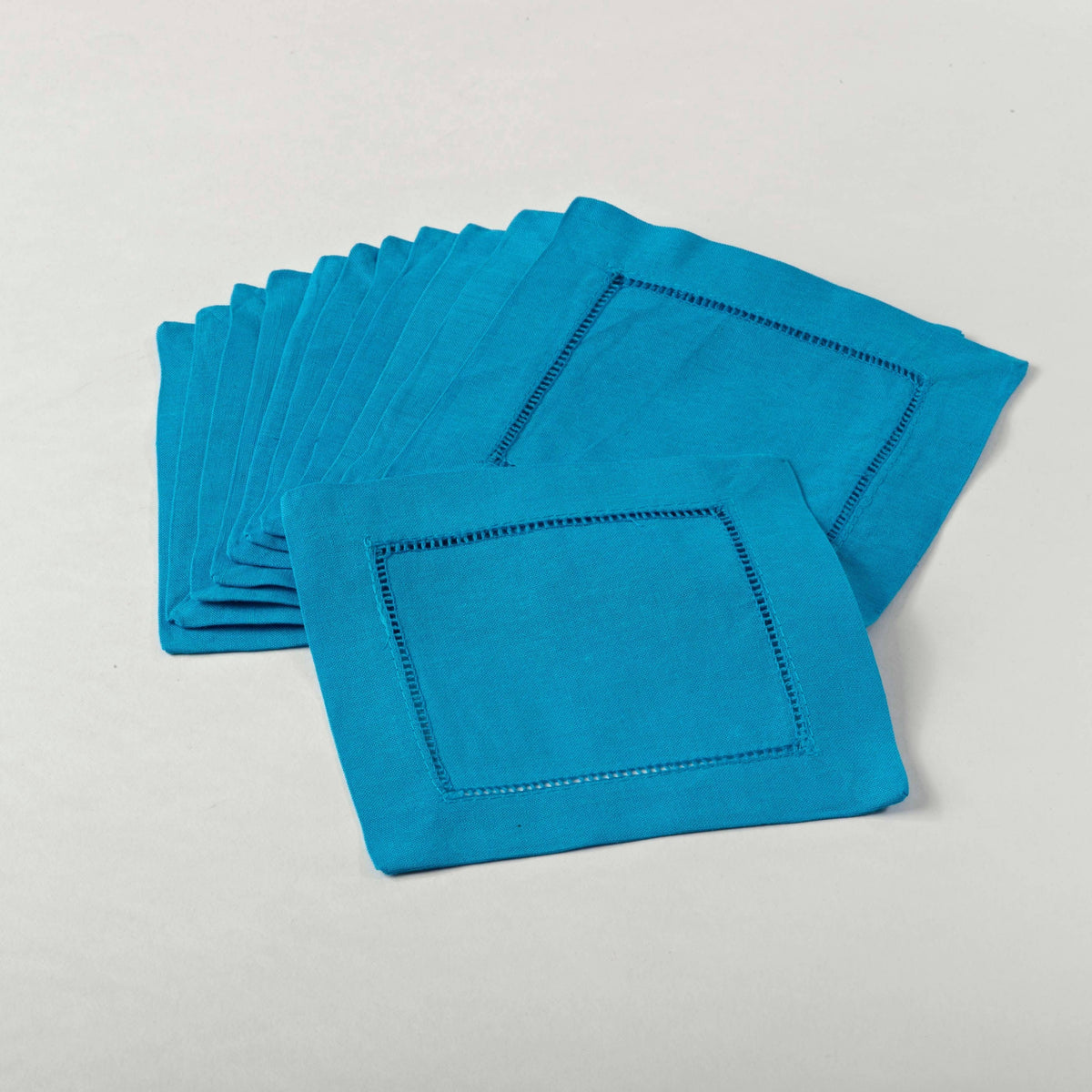 Mustard Set of 12 Square Hemstitch Cocktail Napkin T545