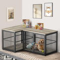 Brown Wooden Dog Crate Furniture TV Stand J454311