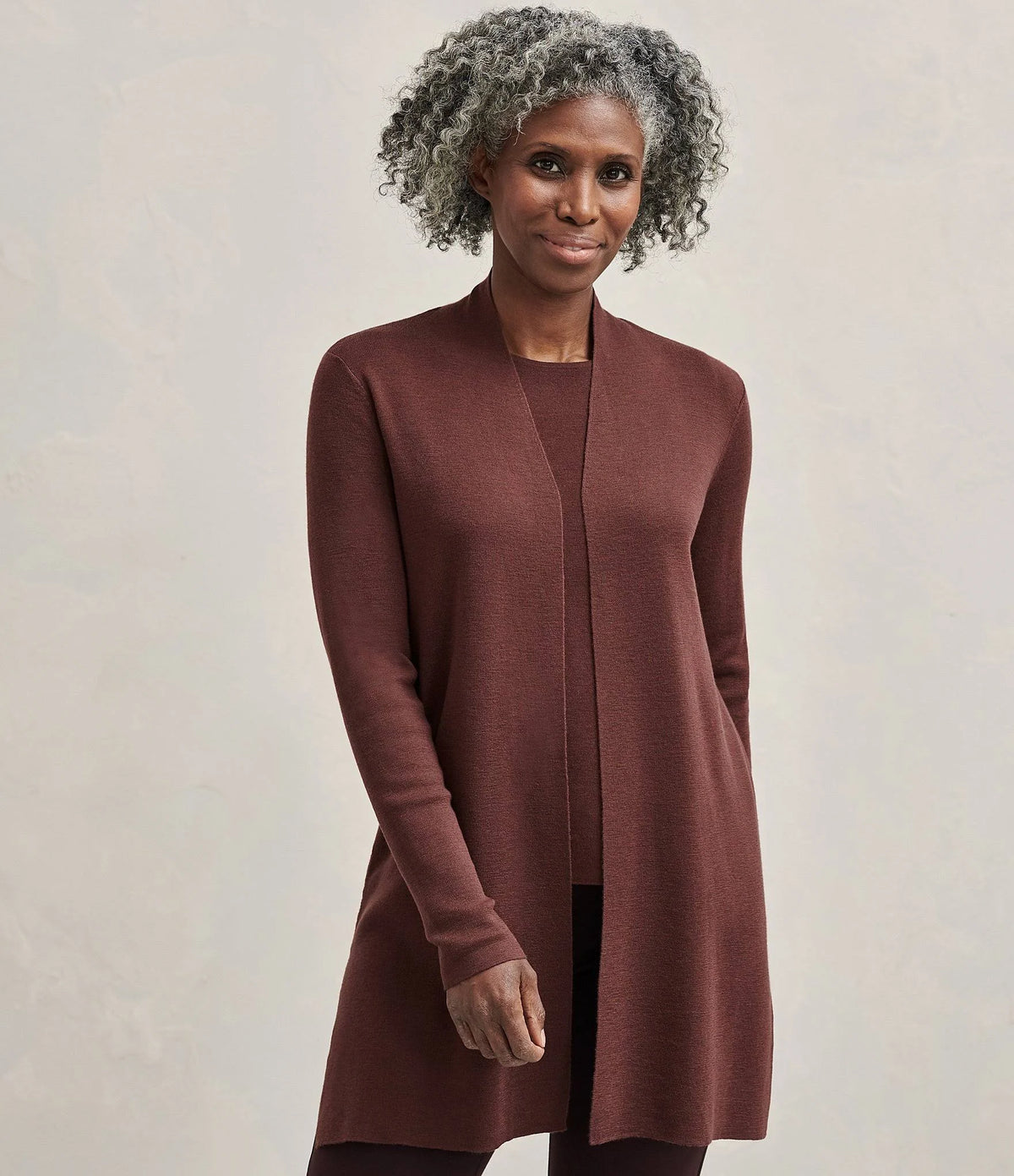 Ultrafine Merino Wool Straight Cardigan W9800