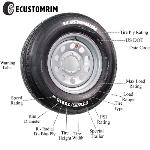 2-Pk Trailer Tire ST205/75R14 LRD O2632