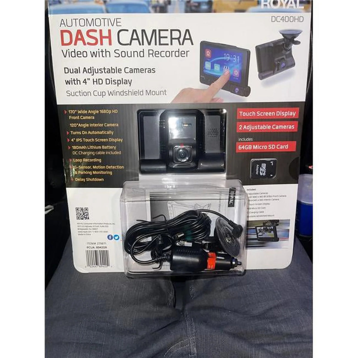 Black 4 in. Dash Camera Video with Sound Recorder M583