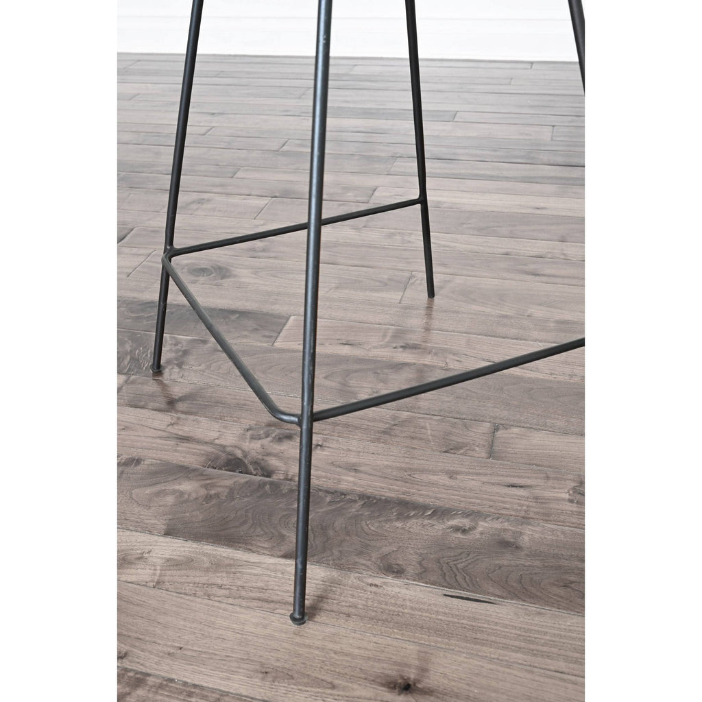 Faux Leather Bar Stool Set of 2 Brown Z5472