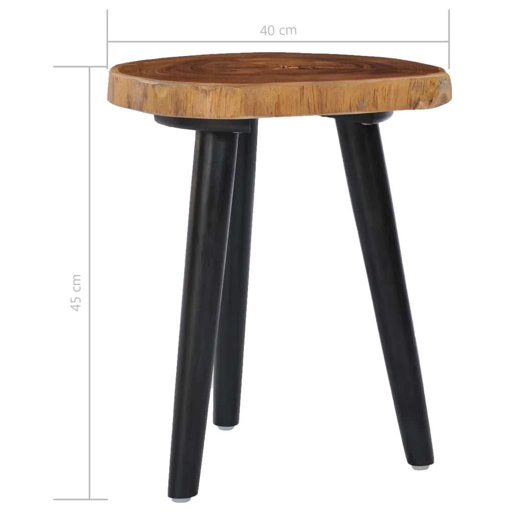 Wooden Coffee Table Teak Wood End Side Table 15.7 x 17.7 Inches D188
