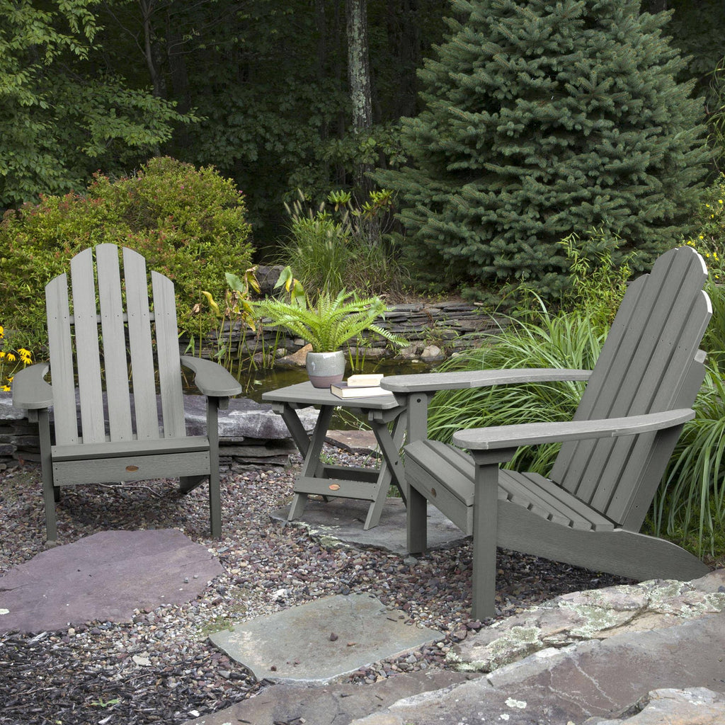Coastal Teak 2 Classic Chairs with Folding Side Table 3-Piece Set P84096