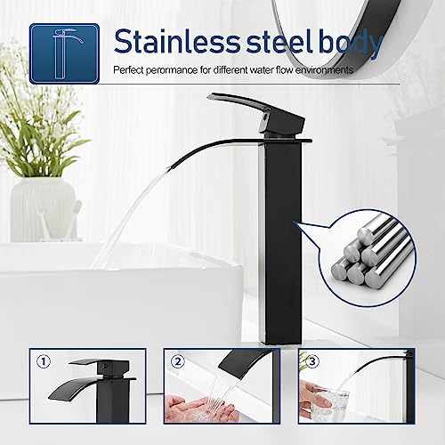 Brushed Nickel Waterfall Vessel Sink Faucet H908838