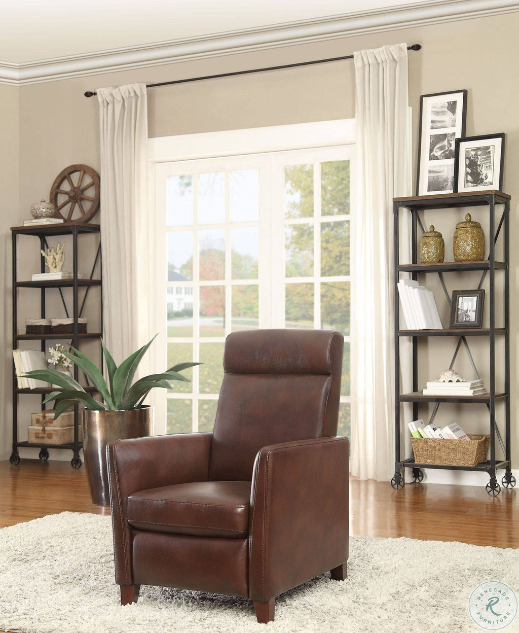 Brown Push Back Reclining Chair F92643