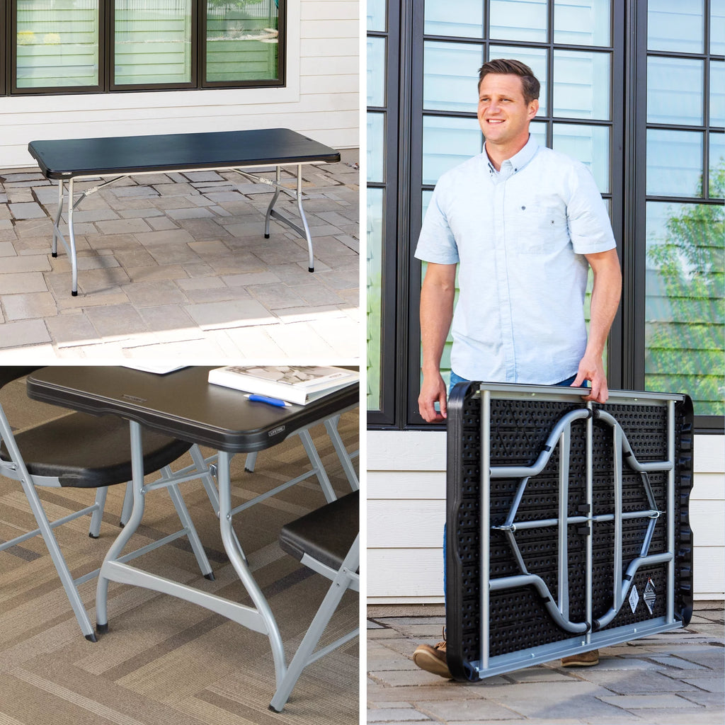 Black 6 Foot Folding Tables 4 Pack C316749