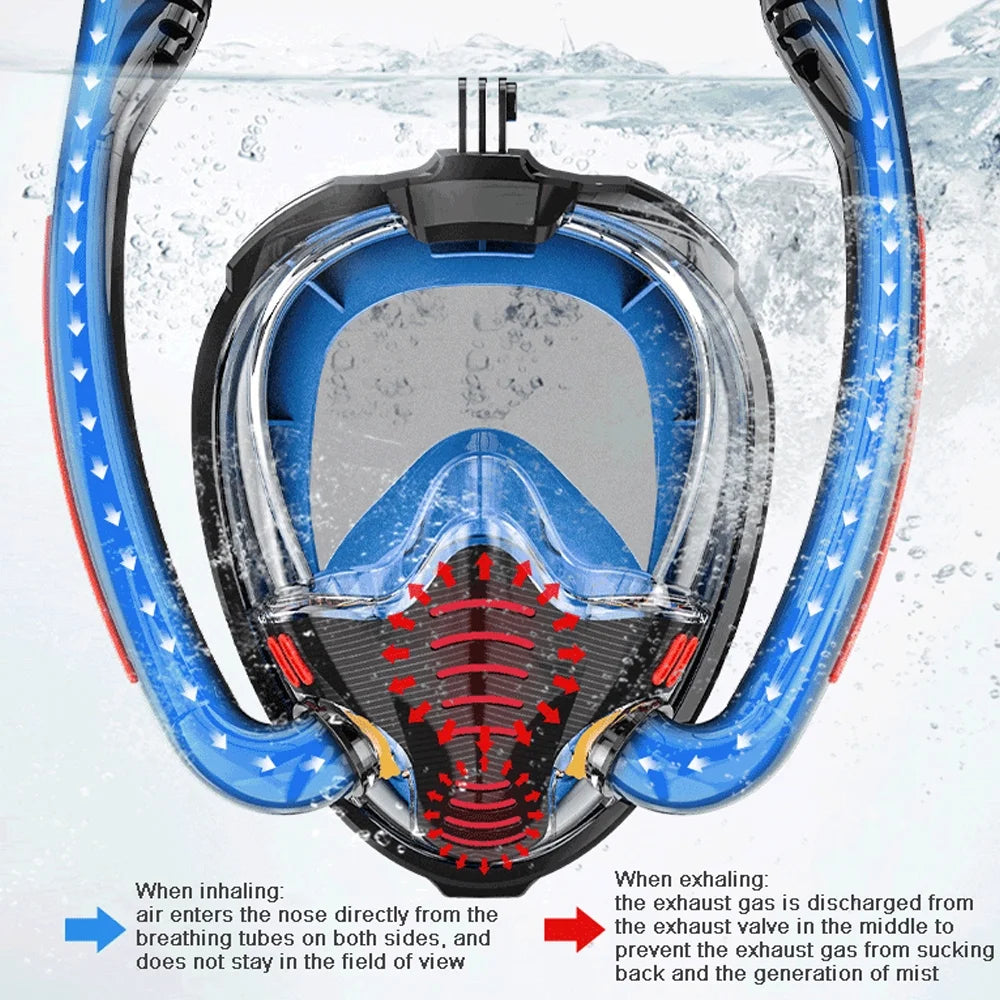 Snorkeling Diving Goggles with Silicone Double Tube B5333