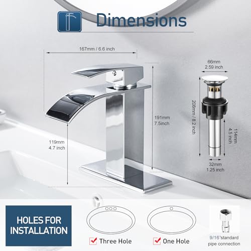 Brushed Nickel Waterfall Vessel Sink Faucet H908838