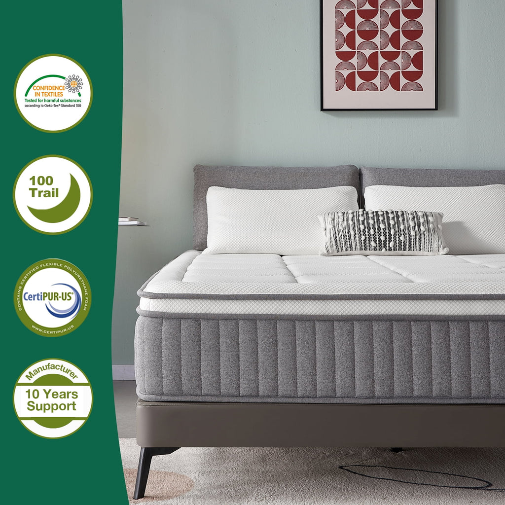 12 Inch Twin XL Gel Memory Foam Hybrid Pillow Top Mattress F24745