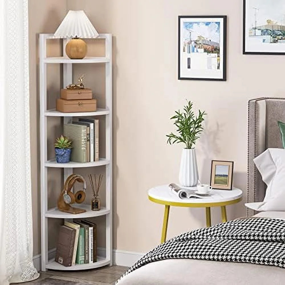 6 Tier 70.9 Inch Tall Corner Bookshelf L201168