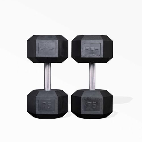 55lb-75 lb Rubber Hex Dumbbell Set T894